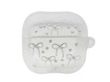 Чохол Cute Epoxy Silver Bowknot AirPods 3 clear - 1