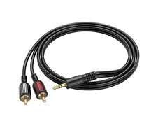 Кабель AUX Borofone BL11 3.5 to 2 RCA (1.5m) black - 1