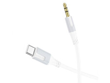 Кабель AUX Borofone BL19 3.5 to Type-C (1m) white - 2