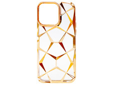 Силікон 3D Diamond iPhone 15 Pro Max gold - 2