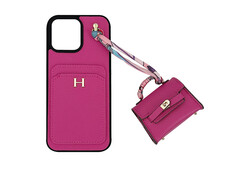 Чохол Hermès + case AirPods Birkin iPhone 16 Pro Max hot pink - 3