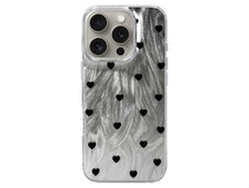 Накладка Paint Stroke Hearts iPhone 14 Pro silver - 1