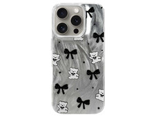 Накладка Paint Stroke Teddy Bears and Bows iPhone 16 Pro silver - 1
