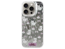 Накладка Paint Stroke Sweet Pink Kitten iPhone 16 Pro silver - 1