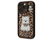 TPU Leather Camera iPhone 15 Pro cute brown - 1