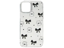 Накладка Paint Stroke Teddy Bears and Bows iPhone 11 silver - 2