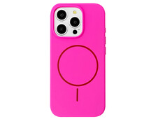 Case soft touch "NO LOGO" MagSafe низ iP 16 Pro (47) hot pink - 1