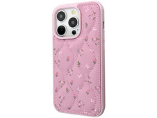 Накладка Leather Material iPhone 14 Pro pink flower - 2