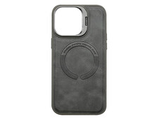 Stand Case Xinreeu Leather MagSafe iPhone 14 Pro Max gray - 1