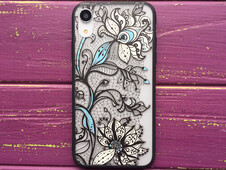 Rock Tatoo iPhone Xr Блакит. квіти - 1