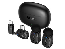 Петличний мікрофон Wireles Hoco L19 Type-C/Lighting black - 1