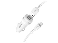 АЗП Hoco Z27 Staunch 2USB/2.4A + кабель Lightning white - 2