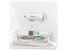 АЗП Hoco Z1 2.1A 2USB + кабель Lightning white - 2