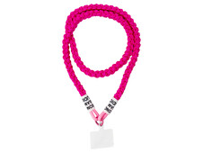 Ремінець-шнурок для телефону Knitting з карабіном hot pink - 1