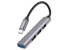 USB 3.0 HUB Hoco HB26 4in1 Type-C to USB3.0+USB2.0*3 (0.13m) gray - 1