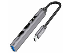 USB 3.0 HUB Hoco HB26 4in1 Type-C to USB3.0+USB2.0*3 (0.13m) gray - 2