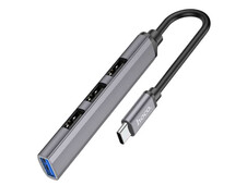 Type-C 3.0 HUB Hoco HB26 4in1 Type-C to USB3.0+USB2.0*3 (0.13m) gray - 1