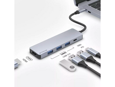 Type-C HUB Proove Iron Link 5 in 1 to 3USB 3.0*3 + 1Type-C + 1HDMI silver - 2