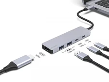 Type-C HUB Proove Iron Link 5 in 1 to 2USB 3.0 + 2Type-C + 1HDMI silver - 3