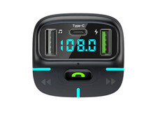 FM Modulator Earldom ET-M101 2USB/1 Type-C 2.4A black - 2