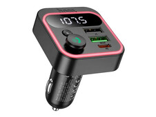 FM Модулятор Hoco E85 QC3.0/2USB/1Type-C/20W черный - 1