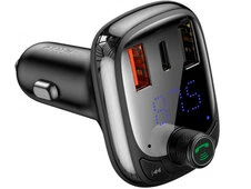 FM Modulator Baseus T-Typed S13 Bluetooth MP3/Charger black - 1