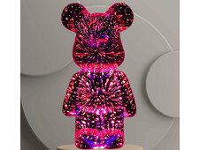 Нічник 3D Ведмежатко Bearbrick LED RGB multicolor - 3
