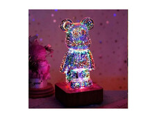 Нічник 3D Ведмежатко Bearbrick LED RGB multicolor - 8