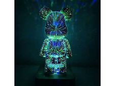 Нічник 3D Ведмежатко Bearbrick LED RGB multicolor - 13