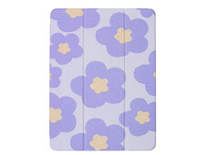 Силиконовый чехол Print для iPad 10.2 (19) с креплением для стилуса фиолетовые цветы - 1