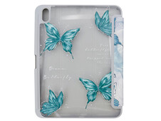 Пластиковый чехол с принтом для iPad 10.2 7-го и 8-го поколения с креплением для стилуса зеленая бабочка - 2