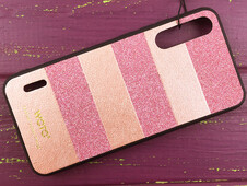 Накладка кожа SIBLING glitter Mi 9 Lite/CC9 Pink - 3