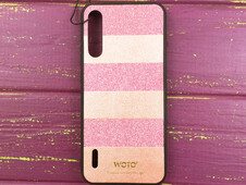 Накладка кожа SIBLING glitter Mi 9 Lite/CC9 Pink - 1