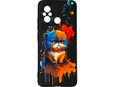 Накладка Gel Black Print Redmi 12C пушистый кот - 1