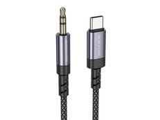 Кабель AUX Borofone BL24 3.5 to Type-C (1m) gray
