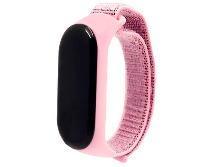 Ремінець Nylon + Silicone Mi Band 3/4/5 pink/gray