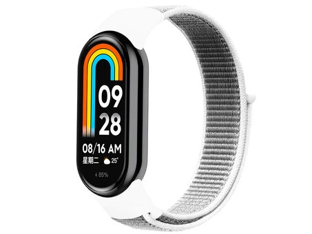 Ремінець Nylon Mi Band 8/9 white/gray