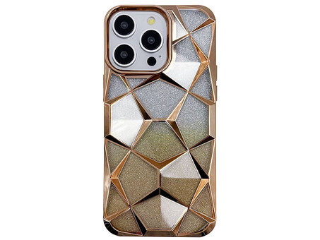 Силікон 3D Diamond iPhone 15 Pro Max gold