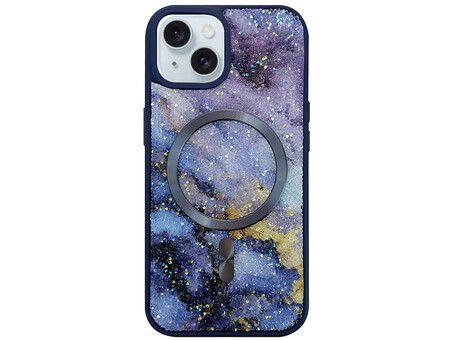 Накладка Crystal Geode MagSafe iPhone 15 midnight blue