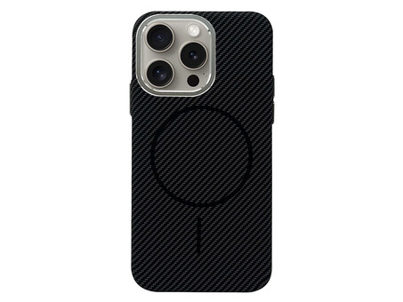 Накладка Carbon Metal Buttons Frame MagSafe iPhone 14 Pro Max black