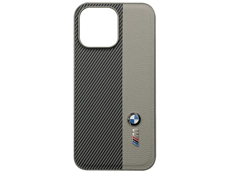 Чохол Leather Metal Logo BMW iPhone 16 Pro Max silver