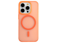Накладка Silicone Matt MagSafe iPhone 14 Pro Max neon orange