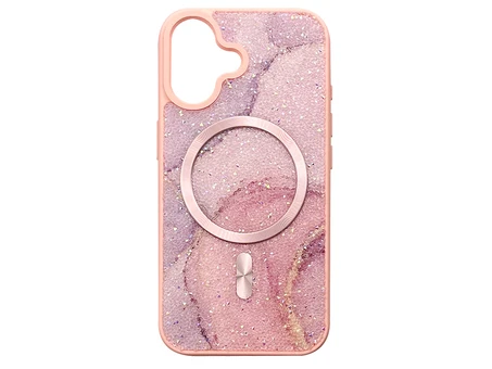 Накладка Crystal Geode MagSafe iPhone 16 pink