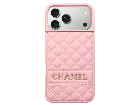 Накладка Leather Puffer iPhone 17 Pro Max pink chanel