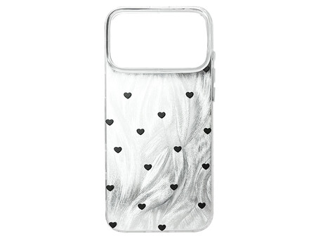 Накладка Paint Stroke Hearts iPhone 17 Pro Max silver