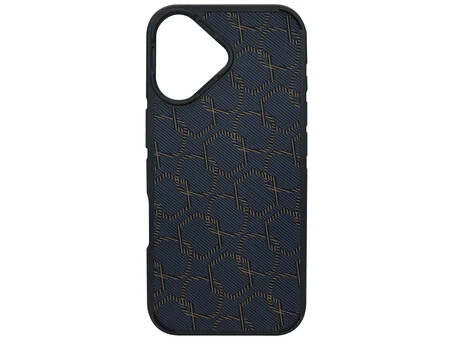 Накладка Luxury Carbon Fiber Pattern MagSafe iPhone 17 blue/beige