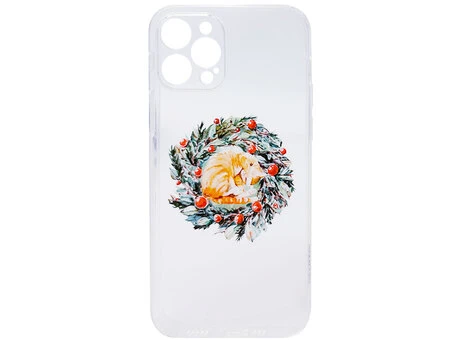 Накладка силікон Print iPhone 12 Pro Christmas wreath clear