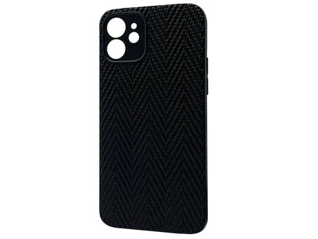 Накладка Leather Weaving iPhone 12 black