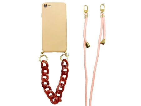 Silicone Crossbody iPhone 7/8/SE 2 pink