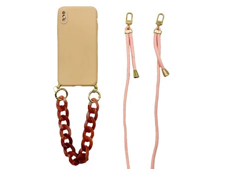 Silicone Crossbody iPhone X/Xs pink